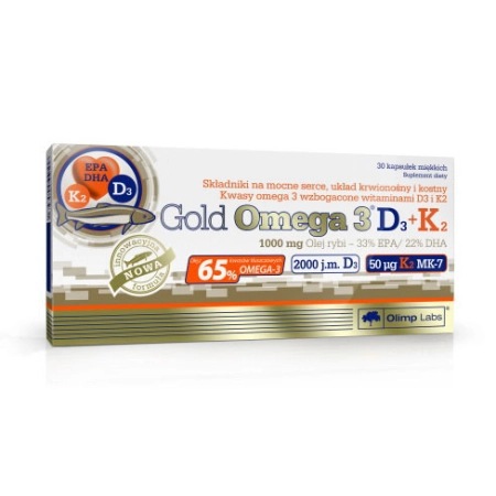 Омега Olimp Labs - Gold Omega 3 D3+K2 1000 мг 30 caps.