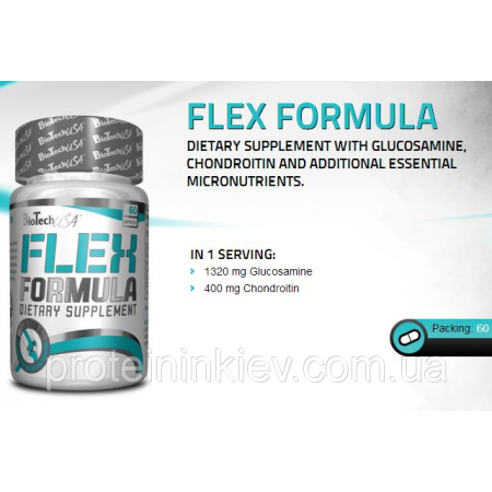 Flex Formula Glucosamine та Chondroitin BioTech USA 60 caps.