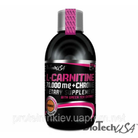 Карнітин BioTech - L-Carnitine 70.000 mg + Chrome (500 мл) апельсин