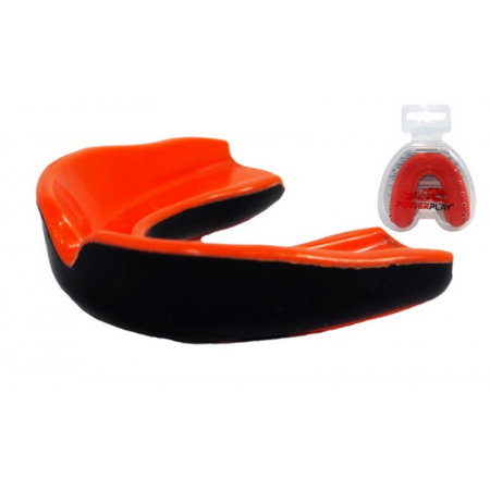 Капа боксерская Power Play 3315SR, оранжево-черный/orange black