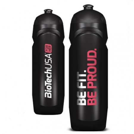 Пляшка для води BioTech – Be Fit. Be Proud (750 мл) чорна