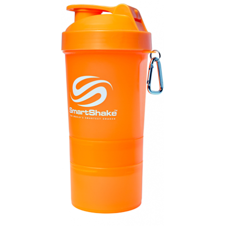 Shaker SmartShake Neon 400 ml + 2 containers orange/orange