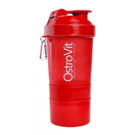 Shaker Ostrovit Neon 400 ml + 2 containers red/red