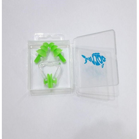 Silicone earplugs + nose clip Dolvor [light-green/green]