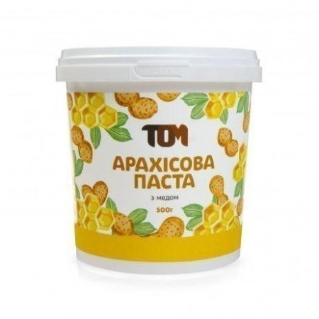 Арахісова паста ТОМ - З медом (500 гр)