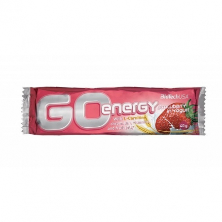 Батончик BioTech - Go Energy (40 грам) полуниця-йогурт