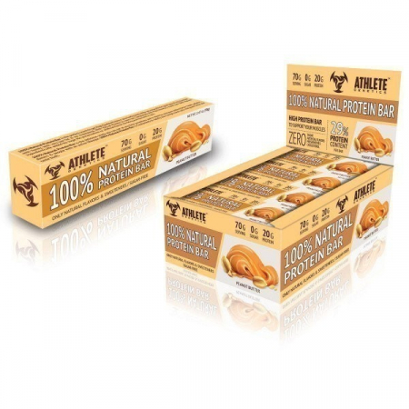 Батончик Athlete Genetics - 100% Natural Protein Bar (70 гр) peanut butter/арахисовое масло