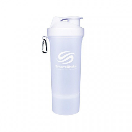 Шейкер SmartShake Slim Neon 400 ml білий/білий