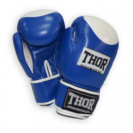 Перчатки боксерские Thor - Competition 500/02 (кожа) сине-белые
