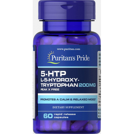 Релаксант Puritan's Pride - 5-HTP L-5-Hydroxy-Tryptophan 200 мг (60 капсул)