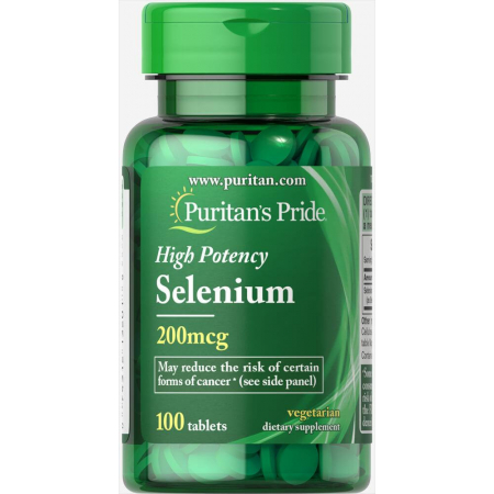 Селен Puritan's Pride - Selenium 200 мкг (High Potency) (100 таблеток)
