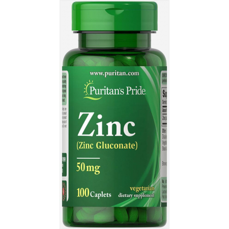 Цинк Puritan's Pride - Zinc 50 мг (Gluconate) (100 капсул)