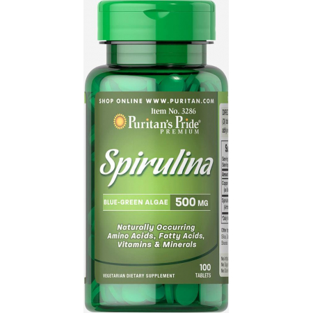 Spirulina Puritan's Pride - Spirulina 500mg (100 Tablets)