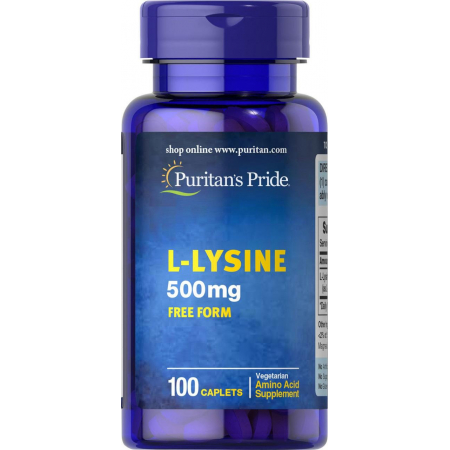 Лізин Puritan's Pride - L-Lysine 500 мг (100 таблеток)