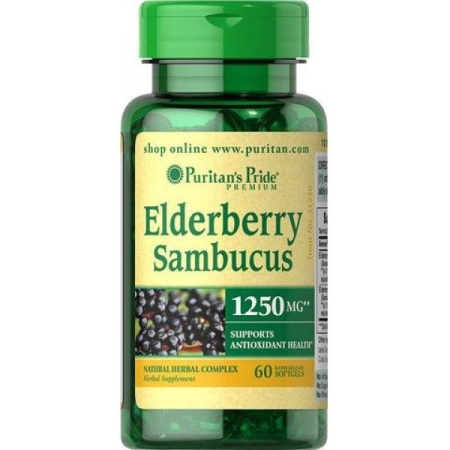 Puritan's Pride - Elderberry Sambucus Immune Support 1250mg (60 Capsules)