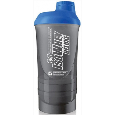 Shaker multicomponent Ironmaxx (600 ml) black with a blue lid