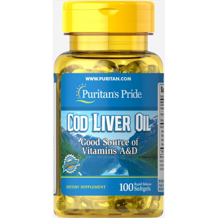Омега Puritan's Pride - Cod Liver Oil 415 мг (100 капсул)