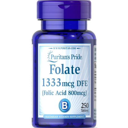Puritan's Pride Vitamins - Folate 1333 mcg DFE (250 Tablets)