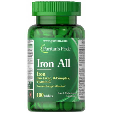 Витаминный комплекс Puritan's Pride - Iron All (100 таблеток)