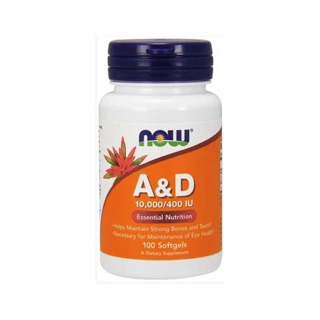 Now Foods Vitamins - A&D 10000/400 IU (100 capsules)