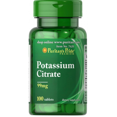 Vitamins & Minerals Puritan's Pride - Potassium Citrate 99 mg (100 Tablets)