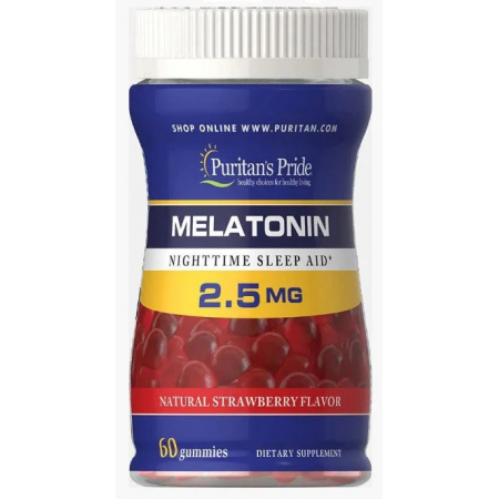 Мелатонин Puritan's Pride - Melatonin 2,5 мг (60 жевательных конфет)