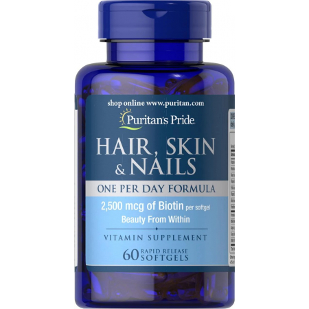 Для волос, кожи, ногтей Puritan's Pride - Hair, Skin & Nails One Per Day Formula (30 капсул)