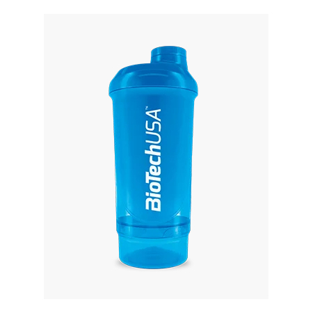 Шейкер BioTech - Wave+Compact Shocking Blue (500 мл + 150 мл) синій