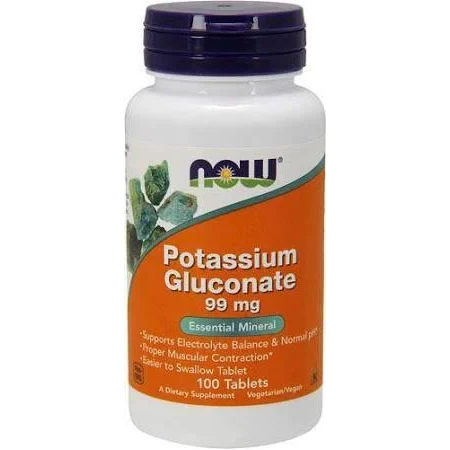 Глюконат калію Now Foods - Potassium Gluconate 99 мг (100 таблеток)