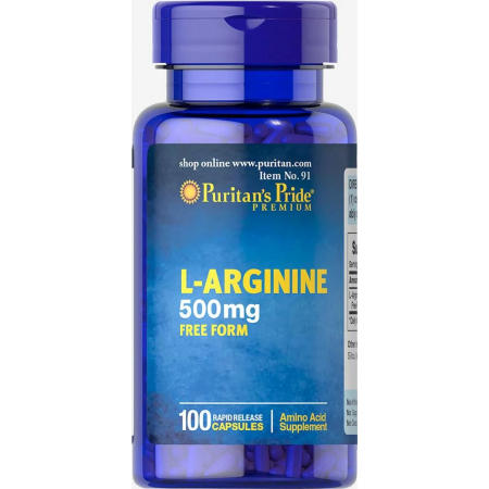 Arginine Puritan's Pride - L-Arginine 500 mg (100 capsules)