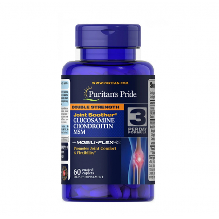 Chondroprotector Puritan's Pride - Glucosamine Chondroitin MSM Double Strength (60 capsules)