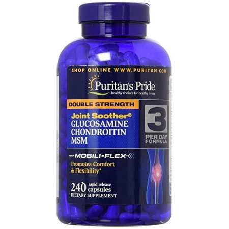 Chondroprotector Puritan's Pride - Glucosamine Chondroitin MSM Double Strength (60 capsules)