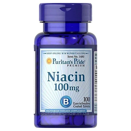 Ниацин Puritan's Pride - Niacin 100 мг (100 таблеток)