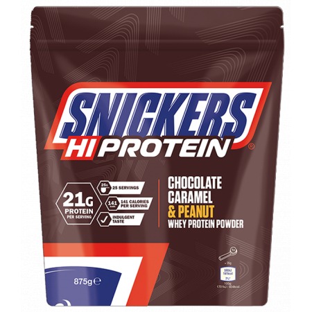 Whey protein Snickers - Hi Protein (875 grams) chocolate-caramel-peanut / chocolate-caramel-peanut