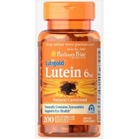 Здоровье глаз Puritan's Pride - Lutein 6 мг (100 капсул)