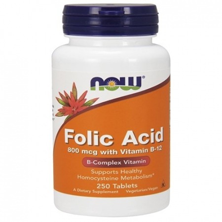 Now Foods - Folic Acid 800 mcg + B12 (250 Tablets)