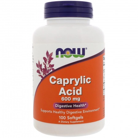 Caprylic Acid Now Foods - Caprylic Acid 600 mg (100 capsules)