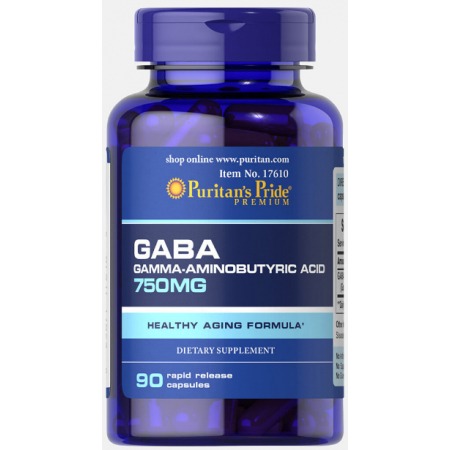 Puritan's Pride Gamma-Aminobutyric Acid - GABA 750 mg (90 capsules)