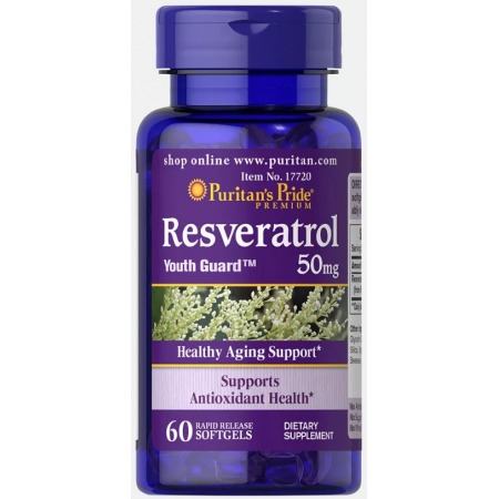 Антиоксидант Puritan's Pride - Resveratrol 50 мг (60 капсул)