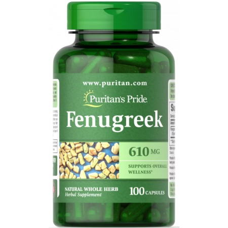 Бустер тестостерона Puritan's Pride - Fenugreek 610 мг (100 капсул)