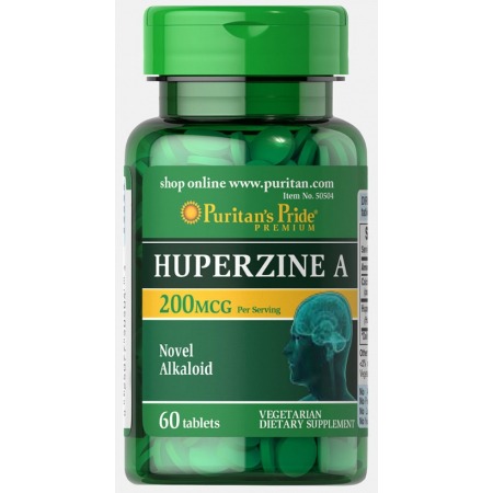 Стимуляція мозку Puritan's Pride – Huperzine A 200 мг (60 таблеток)