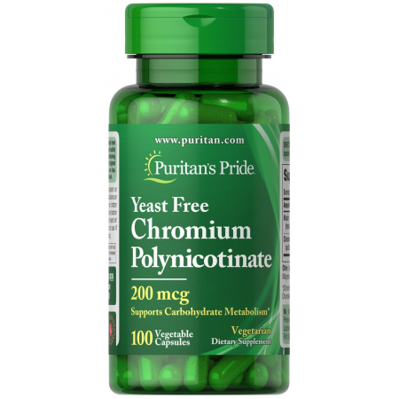 Блокатор жиров Puritan's Pride - Chromium Polynicotinate 200 мкг (100 капсул)