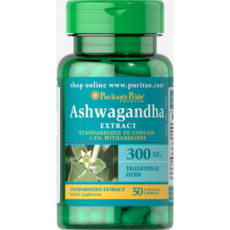 Адаптоген Puritan's Pride - Ashwagandha Extract 300 мг (50 капсул)