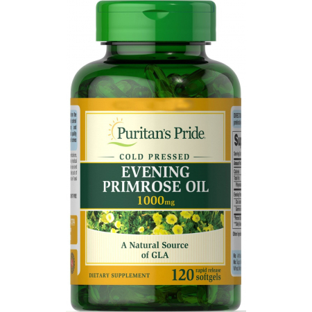 Гамма-ліноленова кислота Puritan's Pride - Evening Primrose Oil 1000 мг (120 капcул)