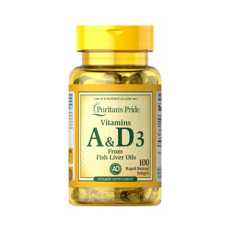 Puritan's Pride - Vitamins A & D3 5000/400 IU (100 capsules)
