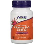 Vitamins Now Foods - Vitamin D-3 5000 IU (120 capsules)