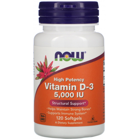 Vitamins Now Foods - Vitamin D-3 5000 IU (120 capsules)