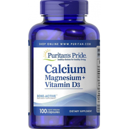 Мінеральний комплекс Puritan's Pride – Calcium Magnesium + Vitamin D3 (100 капсул)