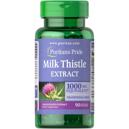 Підтримка печінки Puritan's Pride - Milk Thistle Extract 1000 мг (90 капсул)