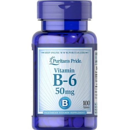 Витамины Puritan's Pride - Vitamin B-6 50 мг (100 таблеток)